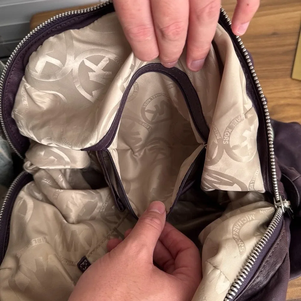 Michael Kors Zuma Y2K Purple Nappa Leather Knotted Satchel UNIQUE